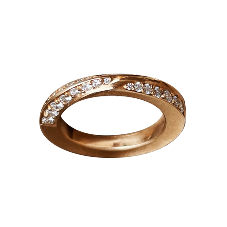 SHINE BRIGHT Ring aus massivem 750er Roségold, besetzt mit Brillanten. DER SCHMUCKDOKTOR