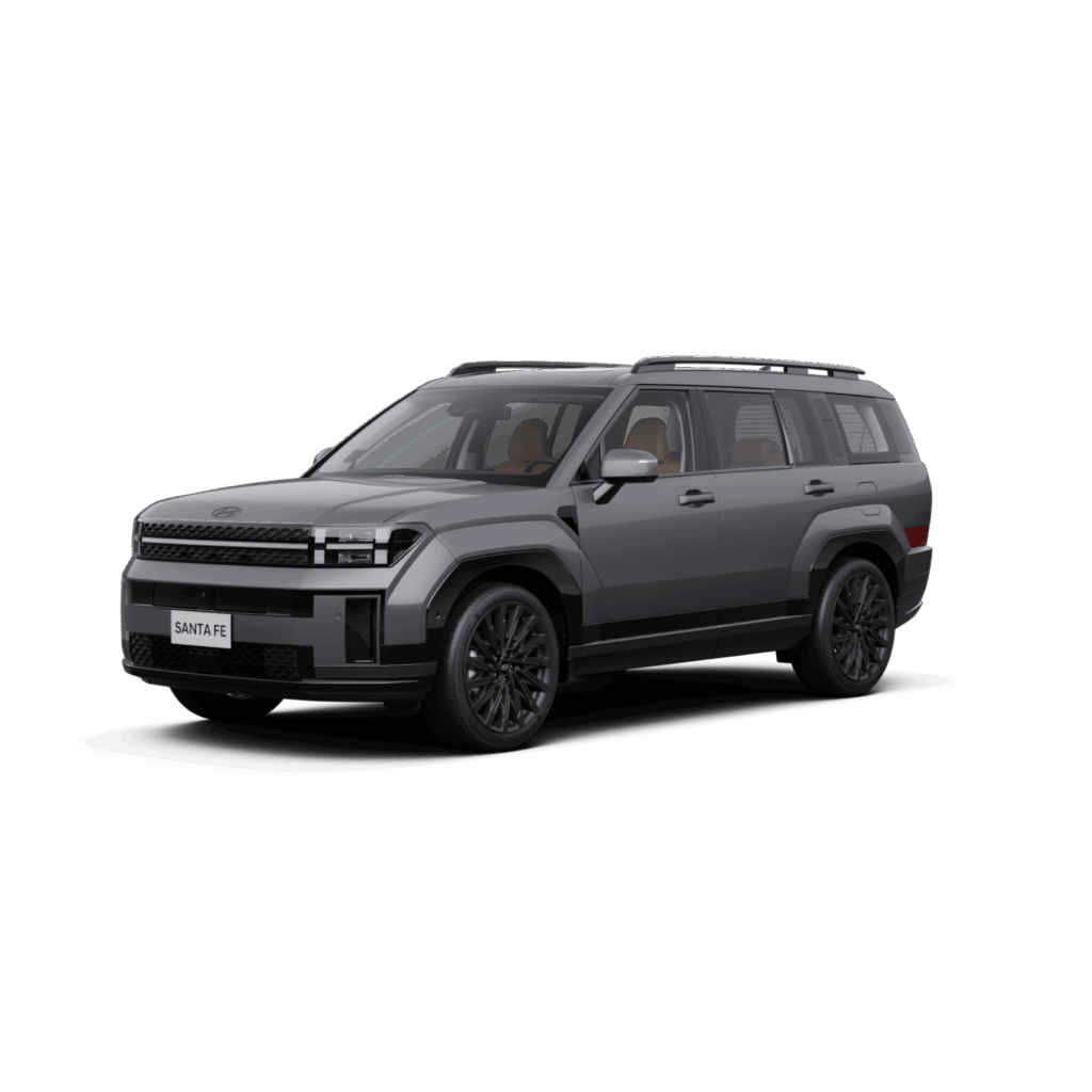 MARKANTER AUFTRITT Hyundai Santa Fe – eine Verbindung von Komfort und Charakter. 1.6 T-GDI Hybrid 158 kW, 5-Sitzer. Energieverbrauch kombiniert: 6,7 l/100 km; CO₂-Emissionen kombiniert: 152 g/km; CO₂-Klasse: E. PROCAR